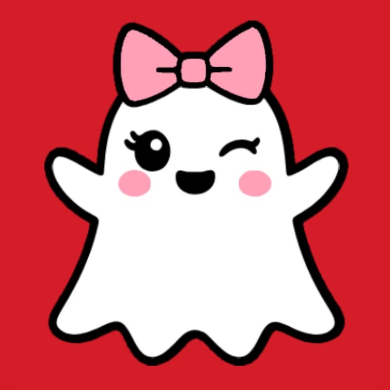 Kawaii Geist mit rosa Schleife