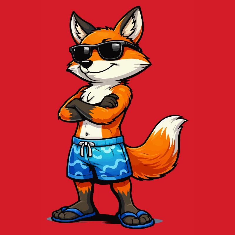 Sommerfuchs mit Sonnenbrille