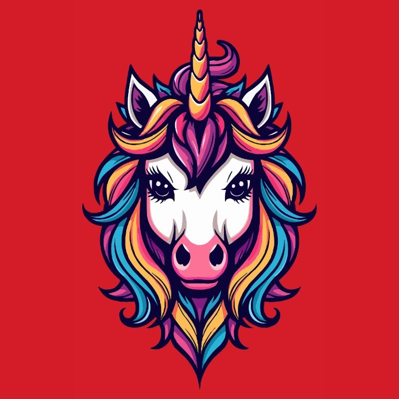 Regenbogen Einhorn Kopf