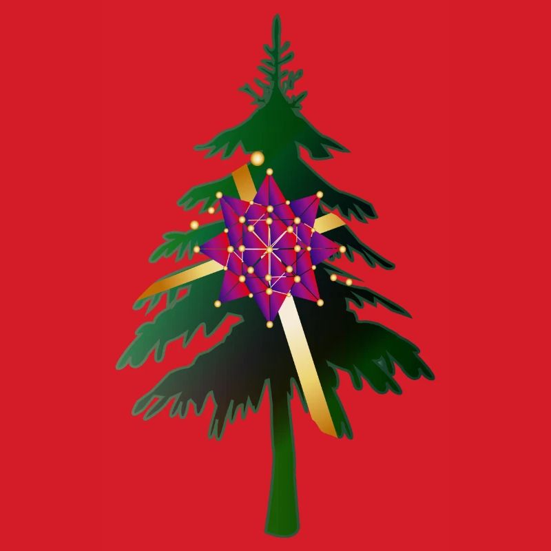 Christbaum oder Weihnachtsbaum & Geschenkschleife