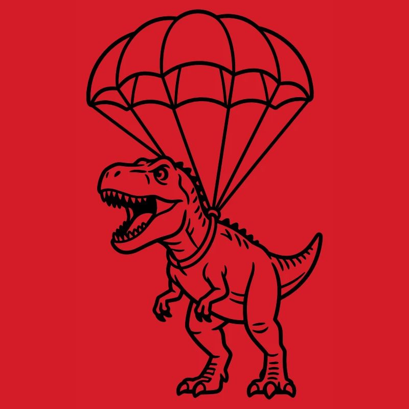 T Rex mit Fallschirm