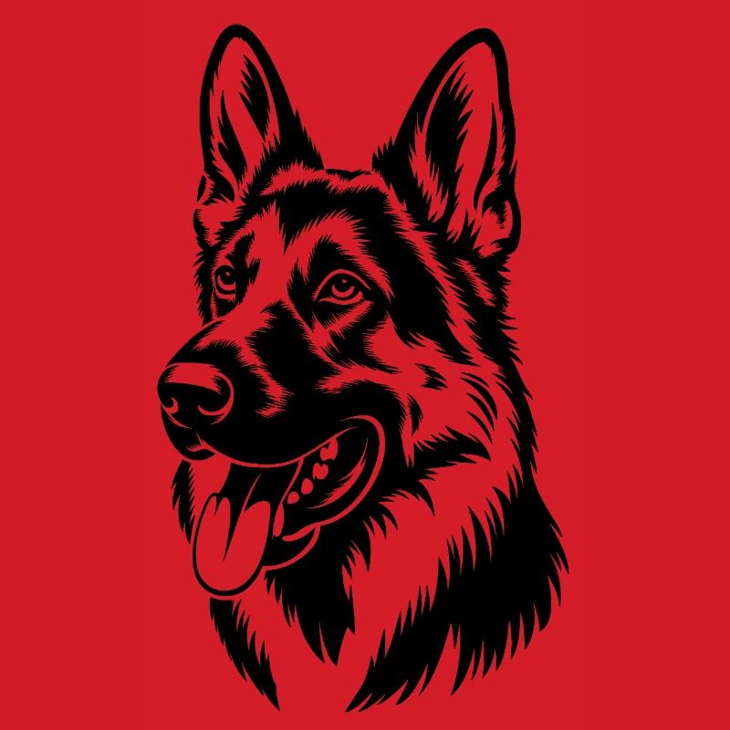 Deutscher Schäferhund Kopf Illustration