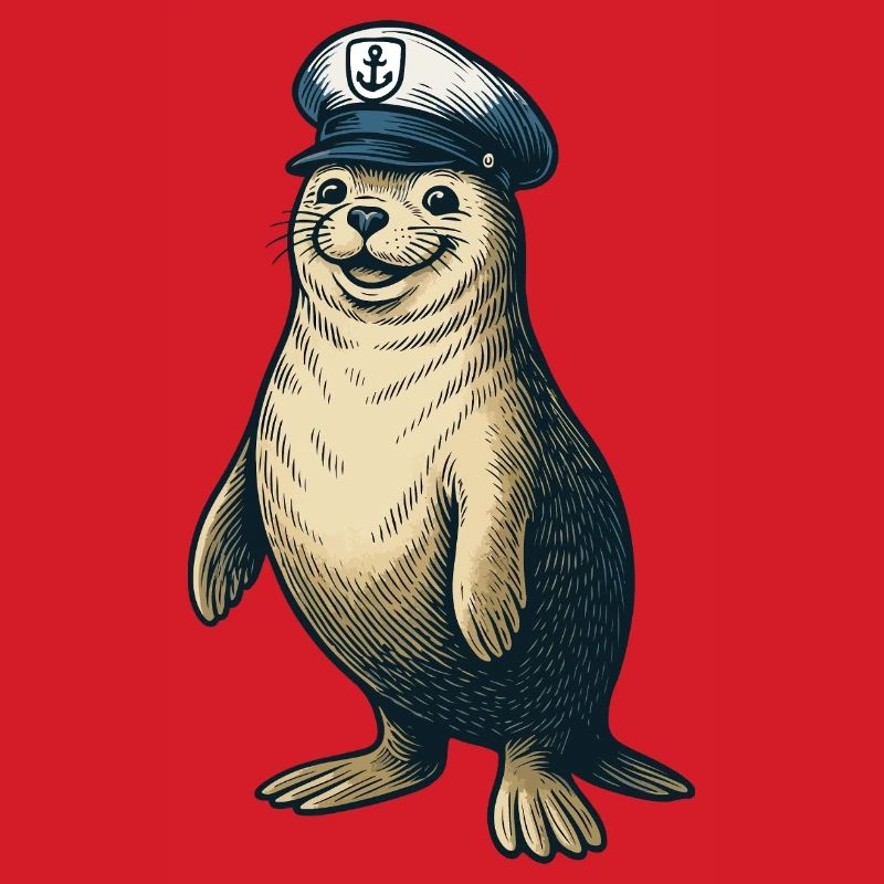 Seal with captain's cap