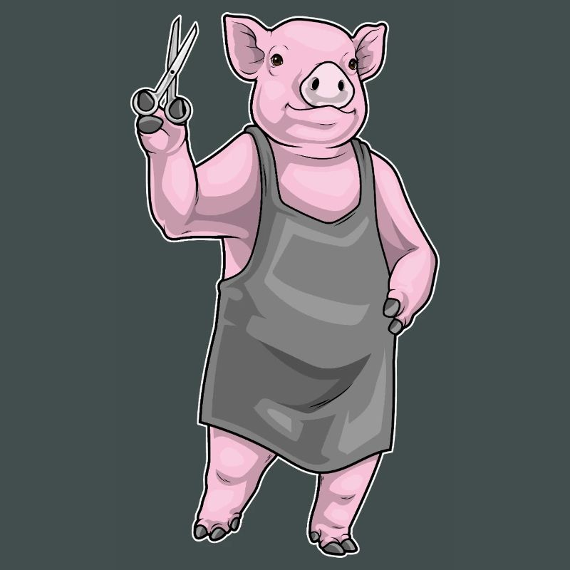 Ciseaux de coiffeur en forme de cochon