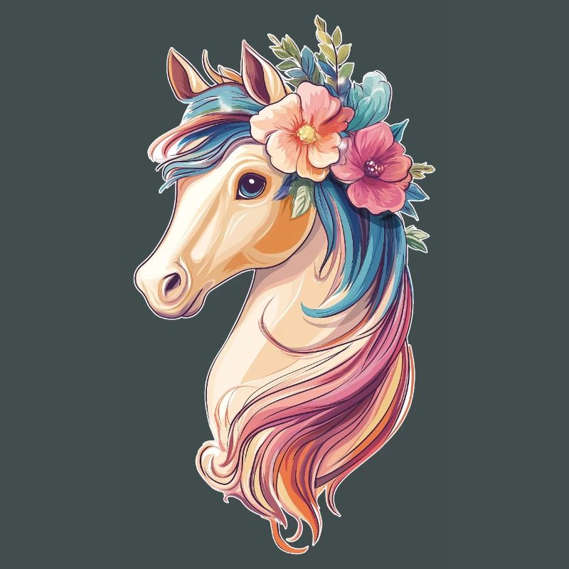 Pferd mit Blumen