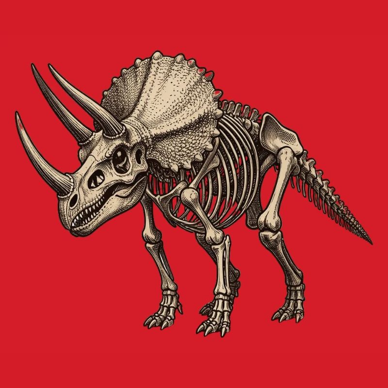 Skelett-Triceratops Illustration