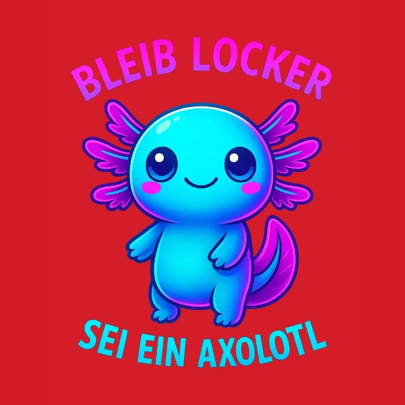 Bleib locker sei ein Axolotl | Neon Spruch Design