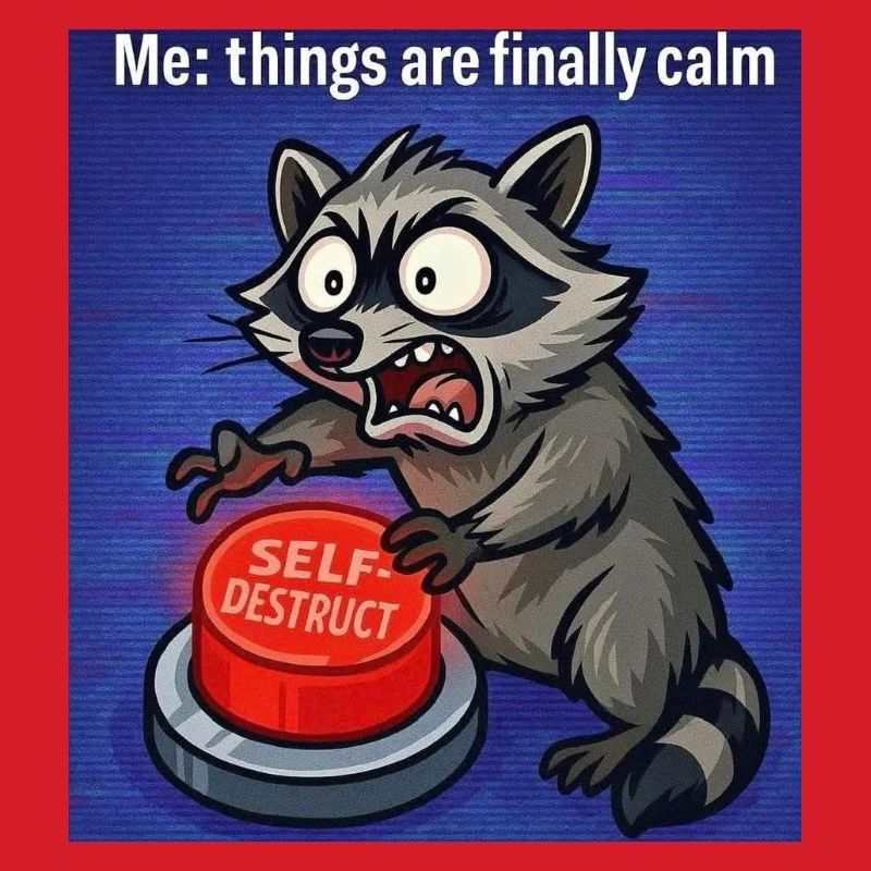 Waschbär-Selbstzerstörungs-Meme