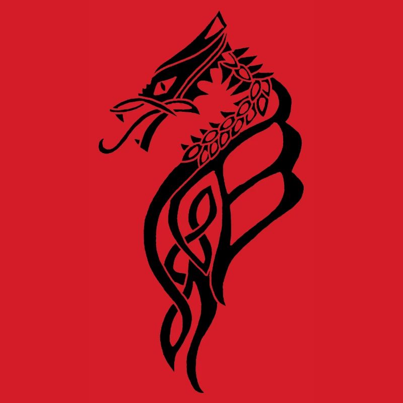 Great Black Celtic Dragon