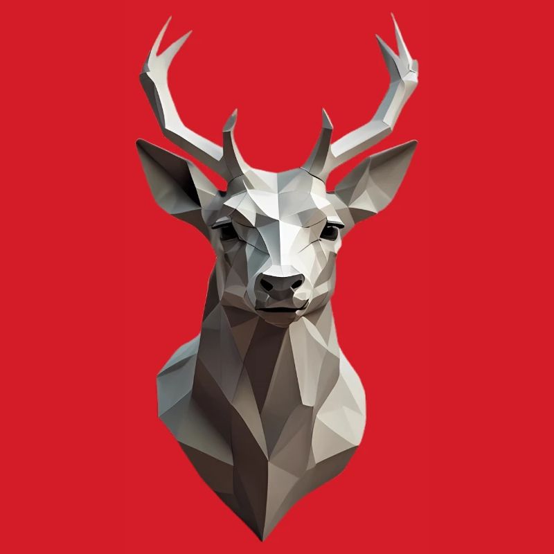 Geometrischer Hirschkopf Low-Poly