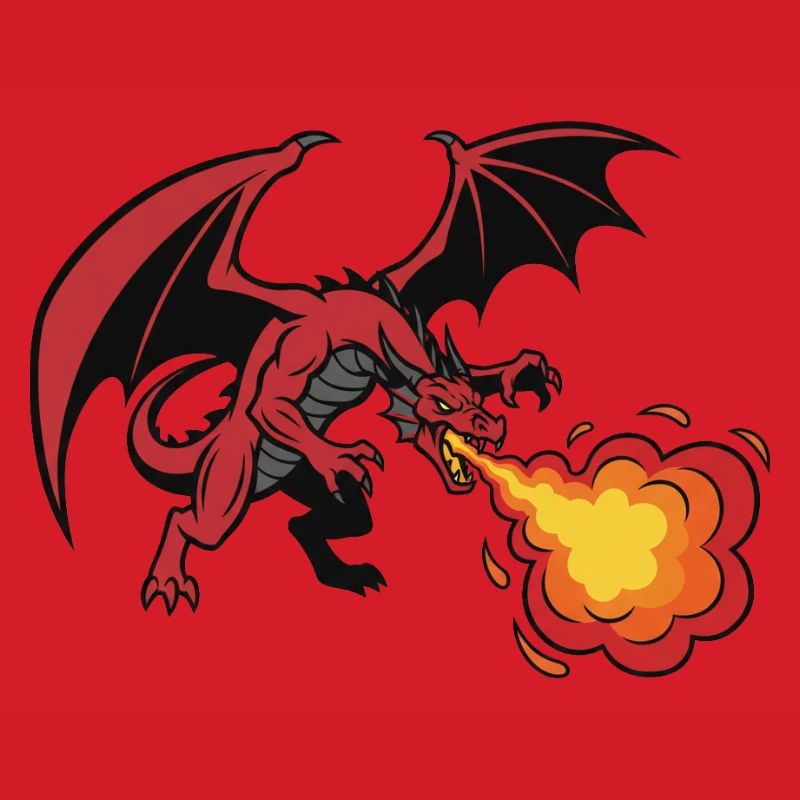 Conception de souffle de feu dragon rouge