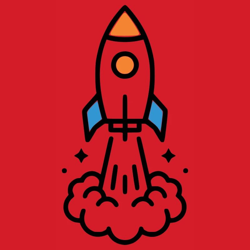 Rocket Launch Space Comic