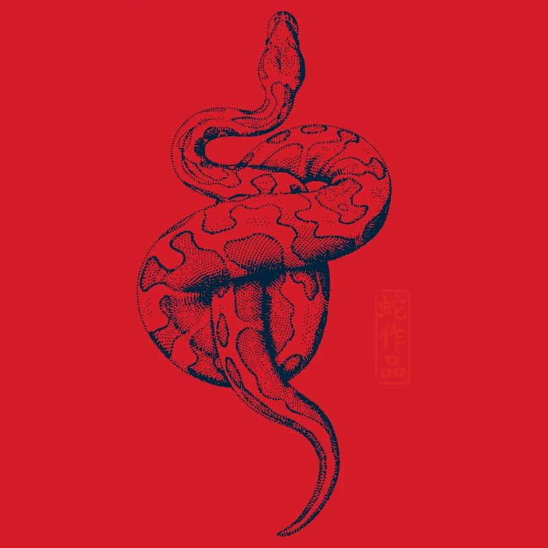 Python with Kanji Stamp