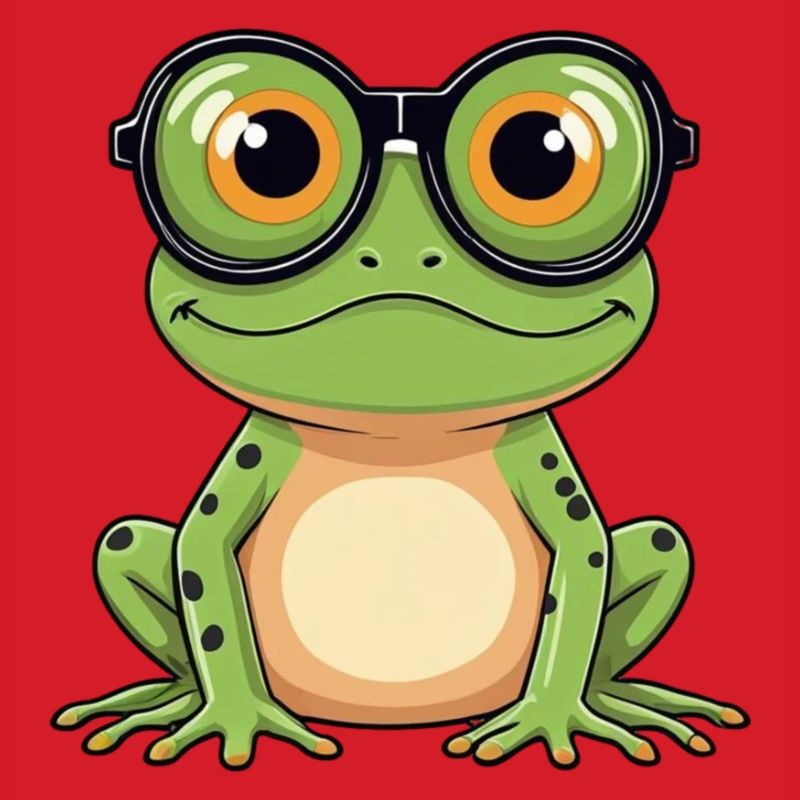 Frosch mit Brille