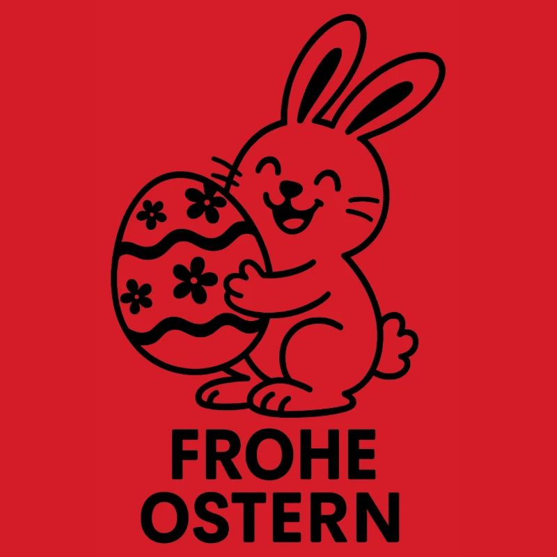 Happy Easter Bunny with Painted Egg