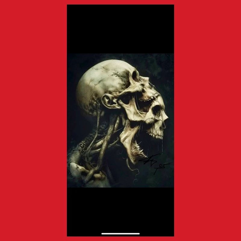 Skeleton head with howling face