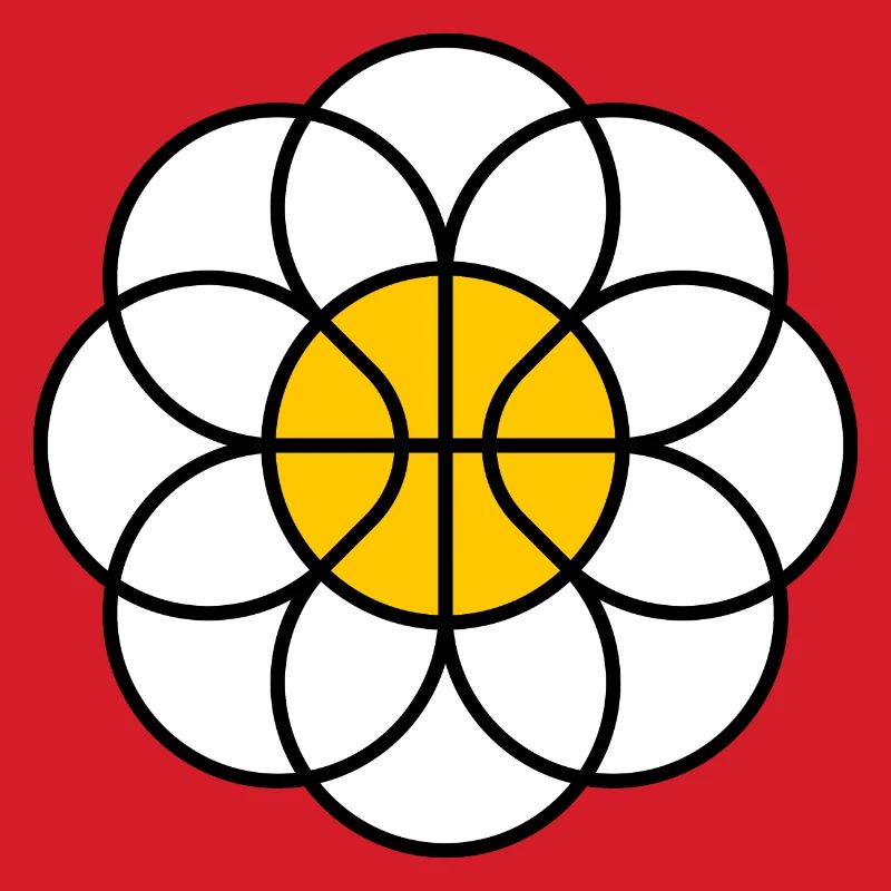 Basketball-Gänseblümchen-Blumen-Mandala