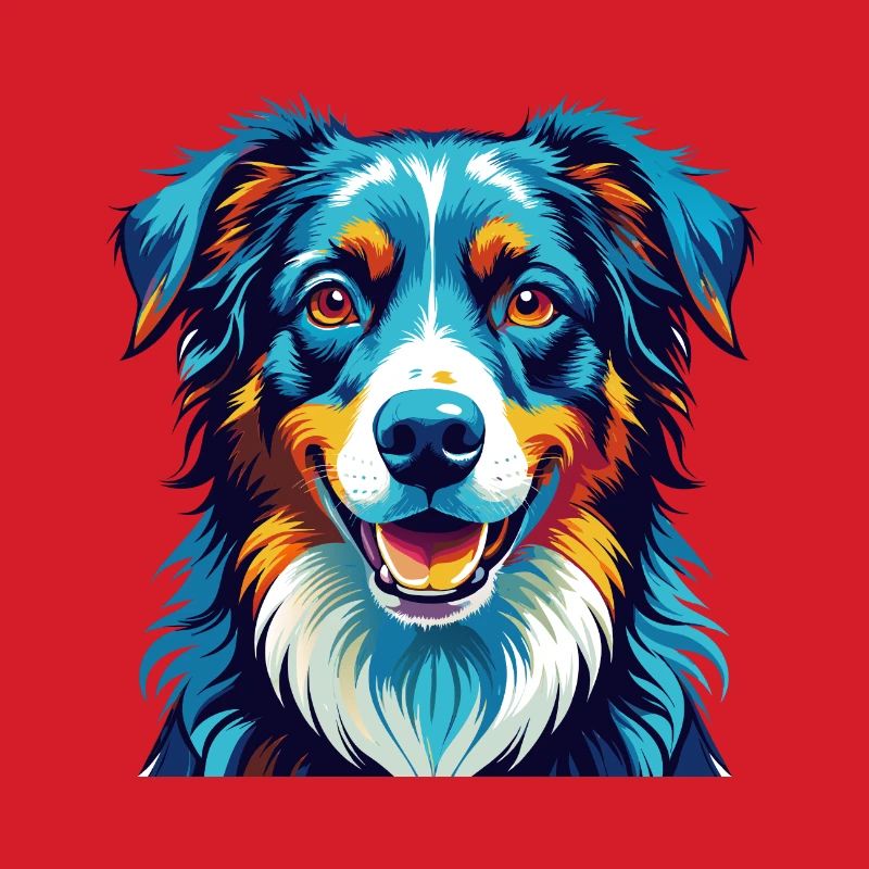 Australian Shepherd Hunderasse Karikatur Kawaii