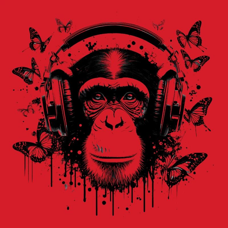 GROOVIN' MONKEY MIT KOPFHÖRERN