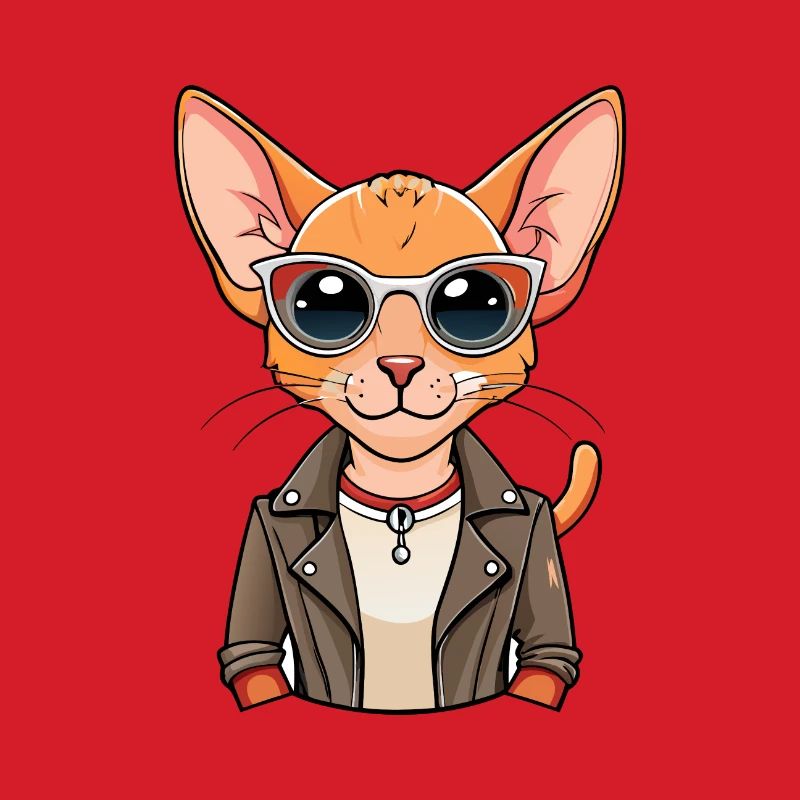 Devon Rex Funny Cartoon Kawaii Jacket Sunglasses