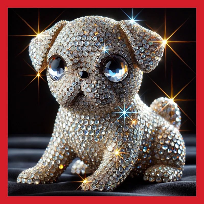 Funkelnder Hund im Diamant-Look