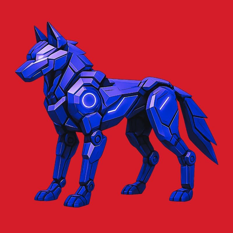 Futuristic Digital Wolf Illustration