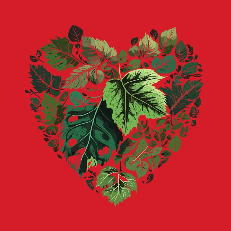 Leaf Heart Nature Pattern