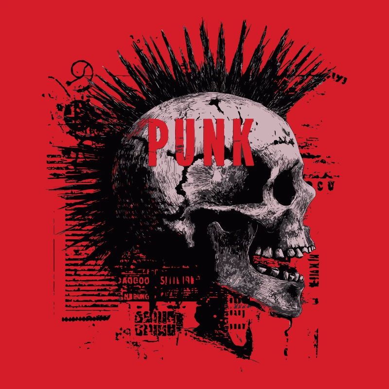 Punkrock Mohawk Schädel