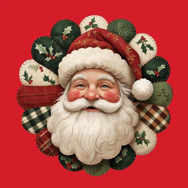 Patchwork Weihnachtsmann Motiv