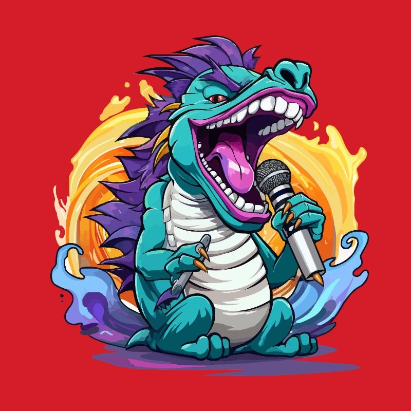 Drachen-Sänger mit Mikrofon