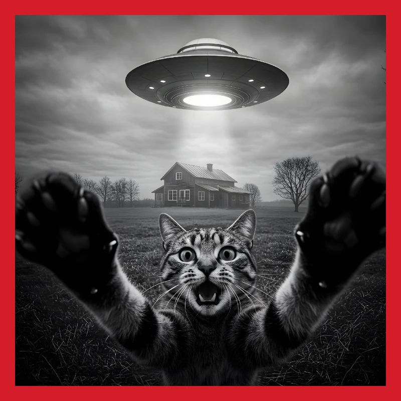 Funny UFO Space Cat Alien Design