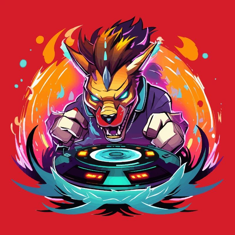 Wolfs-DJ Neon Feuer