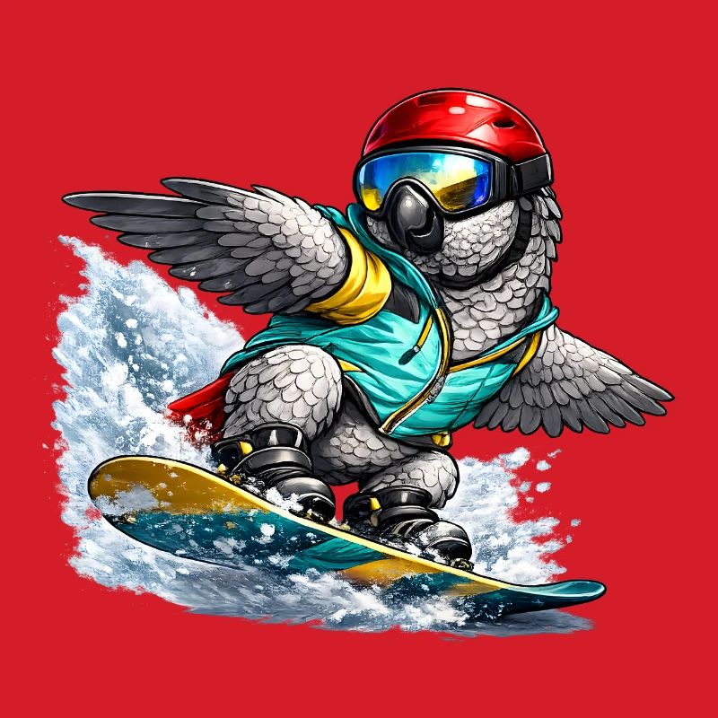 Graupapagei Snowboard