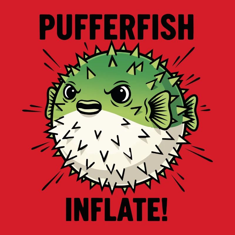 Globe Fish Danger Inflation Schwarzer Kugelfisch