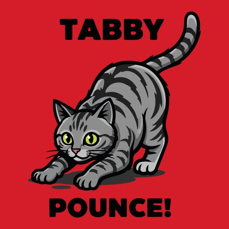 Tigerkatze Tabby springt Katzenjagd