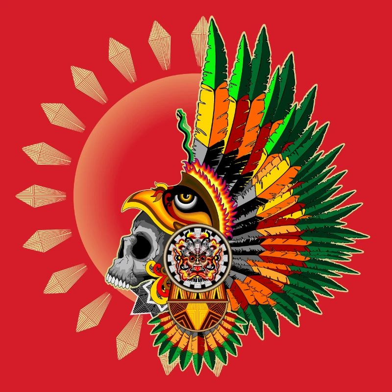 Aztec Eagle Warrior Skull