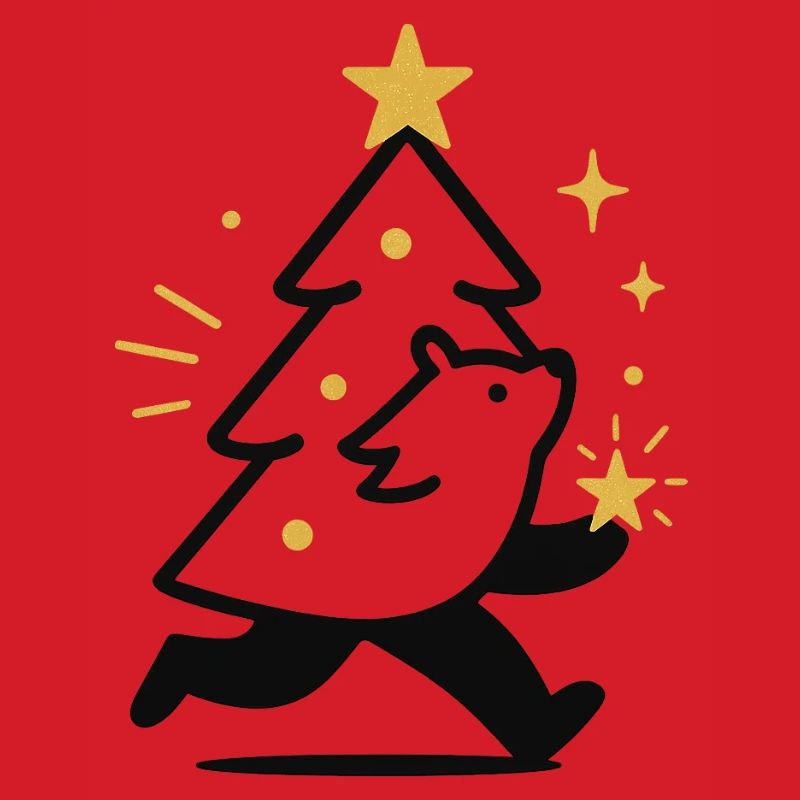 Weihnachtswolf und Sternenbaum