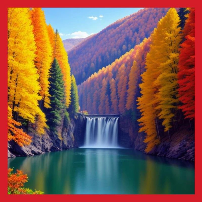 Wasserfall Herbst Goldener Wald