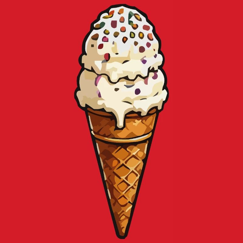 Doppel-Eiscreme mit Streuseln