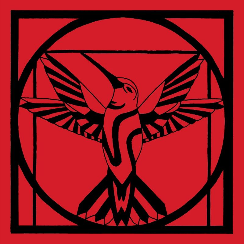 Vitruvianischer schwarzer Vogel