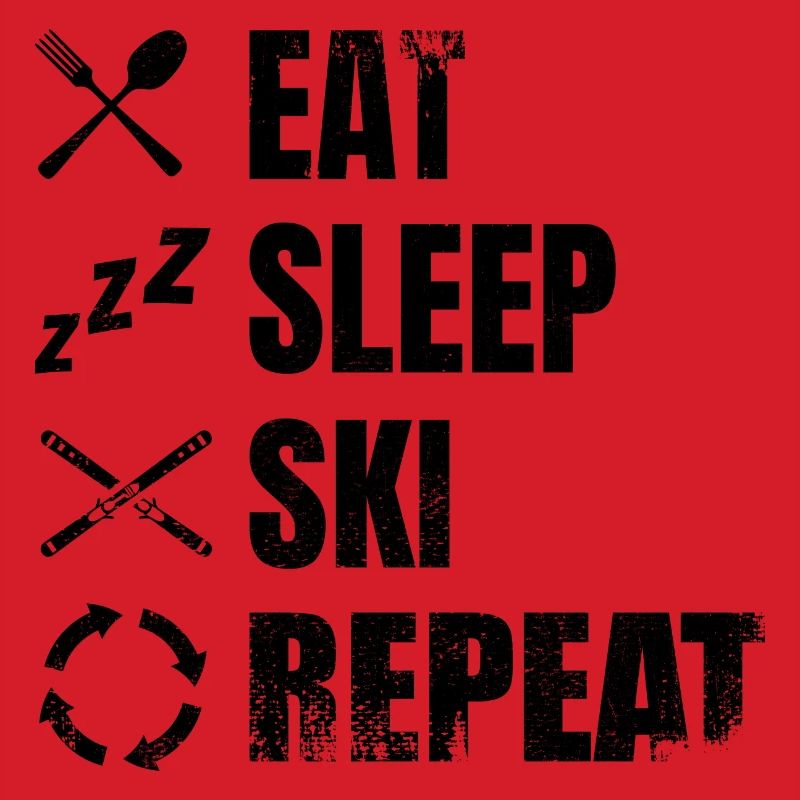 Routine des amateurs de ski