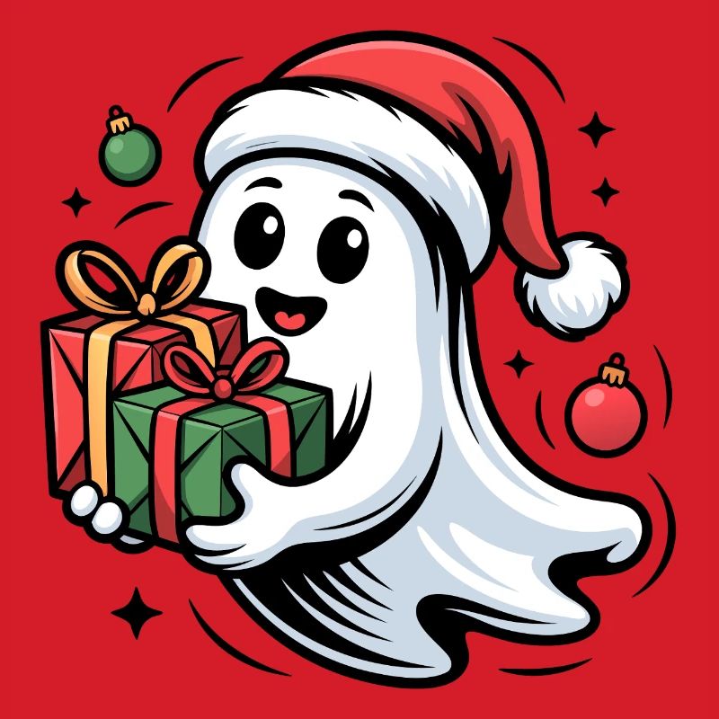 Weihnachtsgeist mit Geschenken Cartoon