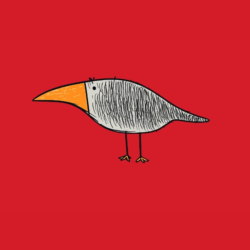 Vogel mit orangem Schnabel
