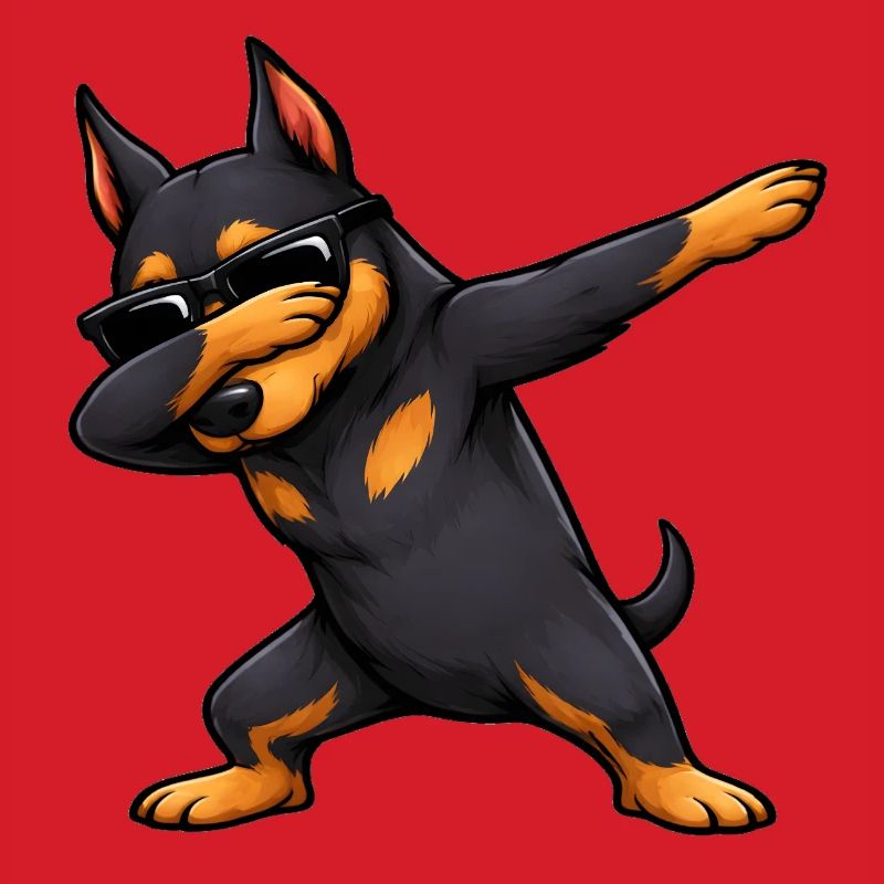 Dabbing Doberman