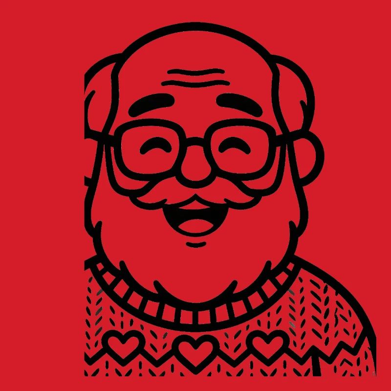 Großvater im Strickpullover