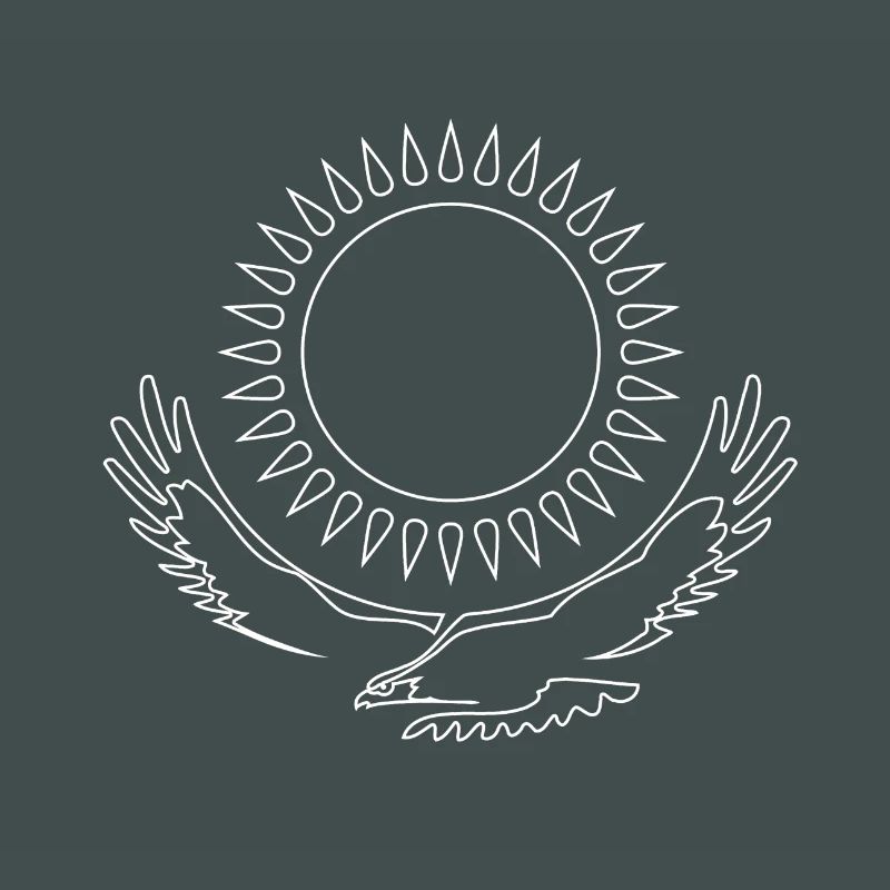 Kazakhstan Eagle steppe eagle line white flag