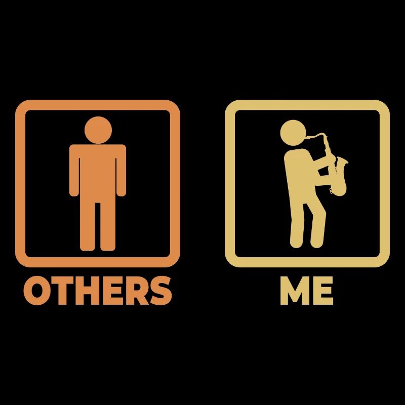 Funny Saxophone Line Figures