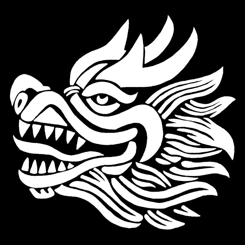 Tête de dragon chinois (blanc)
