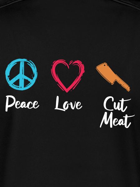 Frieden Liebe Fleisch schneiden