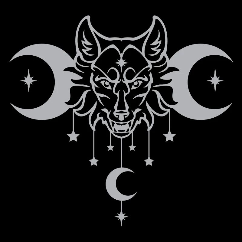 Wicca Moon Wolf - Customizable Color